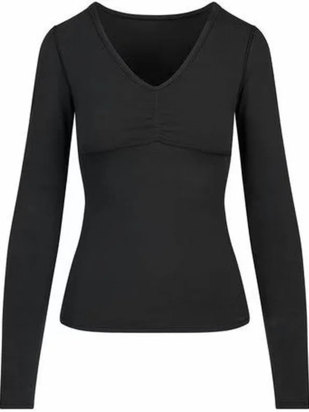 SKIMS Cotton Jersey Shirred Long Sleeve Top